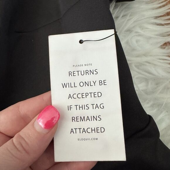 Eloquii Peplum Shirt Women’s Plus Size 22 Black Flare Sleeve Blouse Office NWT - Picture 6 of 13